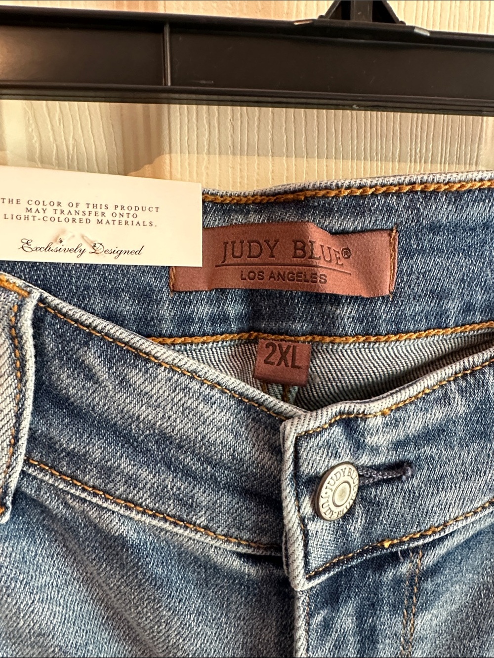 Judy Blue Mid-Rise Faded Blue Denim Shorts - Picture 2 of 3